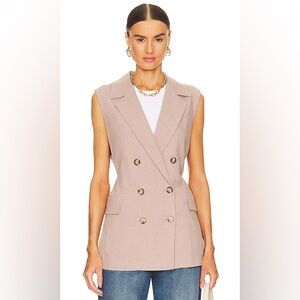 Free People Olivia Double Breasted Linen Blend Vest